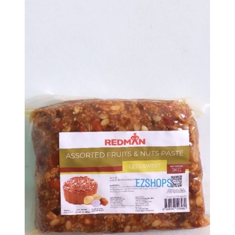 

Filling Mooncake Assorted Fruit And Nut / Ngou jin Less Sweet Isian Mooncake Redman 1kg