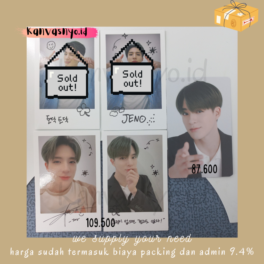 Photocard Official Jeno NCT Dream Vibe Polaroid A B C D Scratch PC