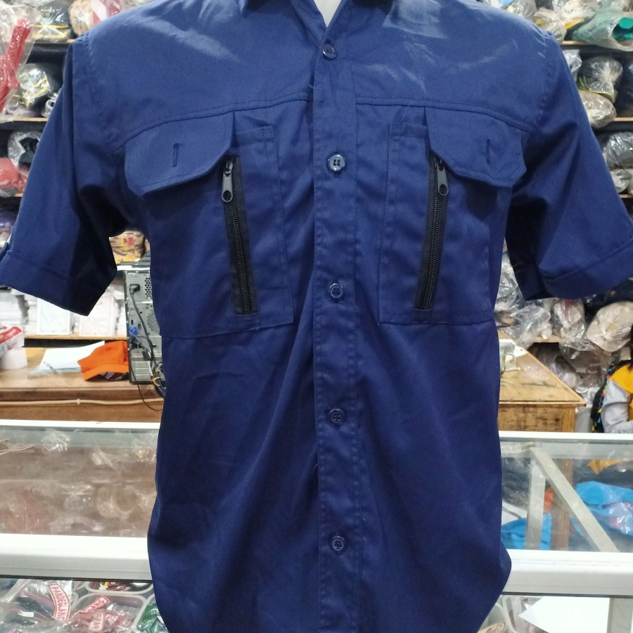 Kemeja PDL Pendek Navy / Kemeja Lengan Pendek