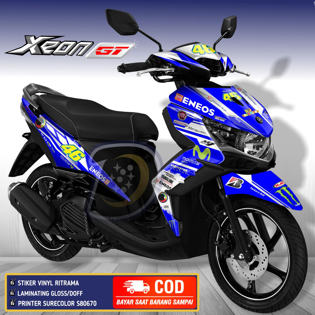 Decal Yamaha Xeon Gt 125 Striping Xeon Gt 125 Stiker Motor Xeon Gt Rossi