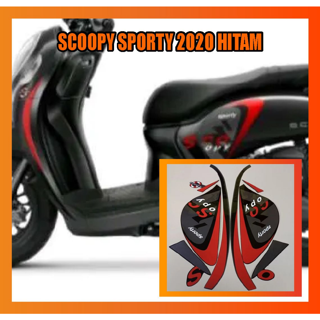 striping motor scoopy sporty 2020 hitam