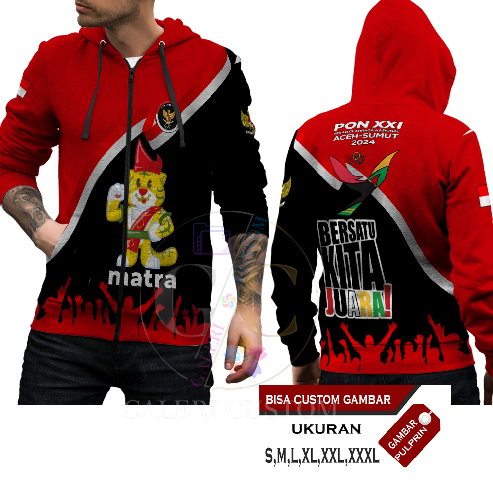 Jual Jaket Hoddie Sweater Unisex PON XXI ACEH-SUMUT 2024