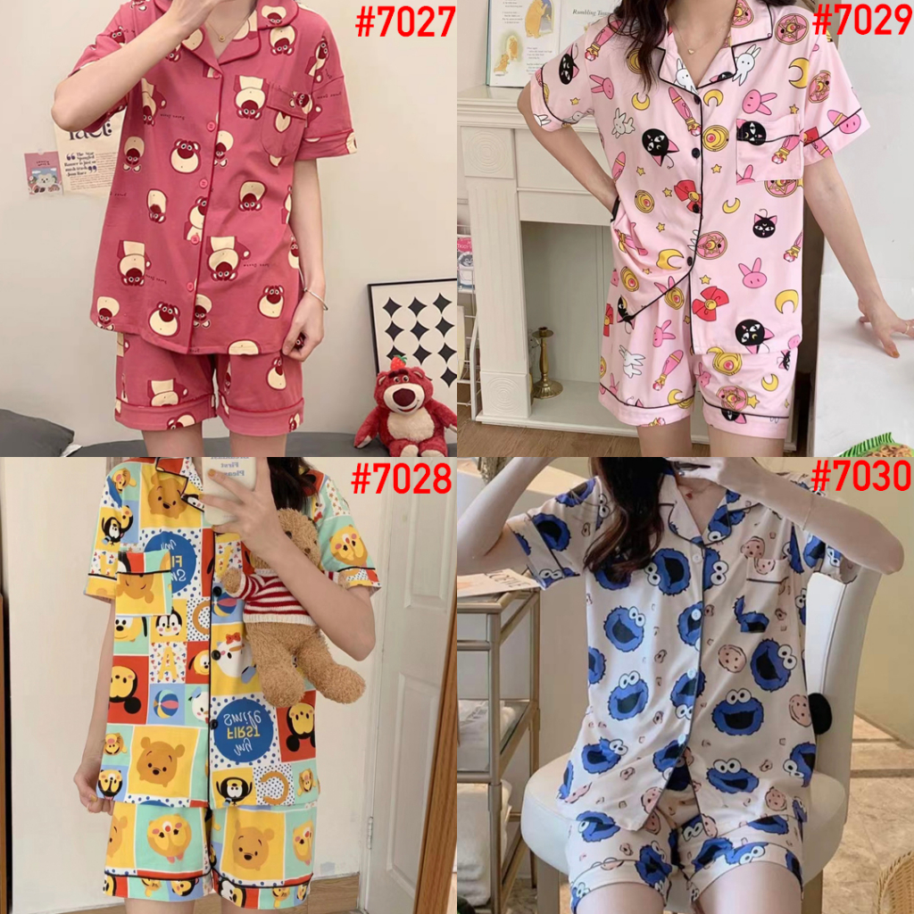 Piyama Baju Tidur Wanita Leisure Wear Import Fashion Korea KKUM Model Celana Pendek Hotpants HP Kera