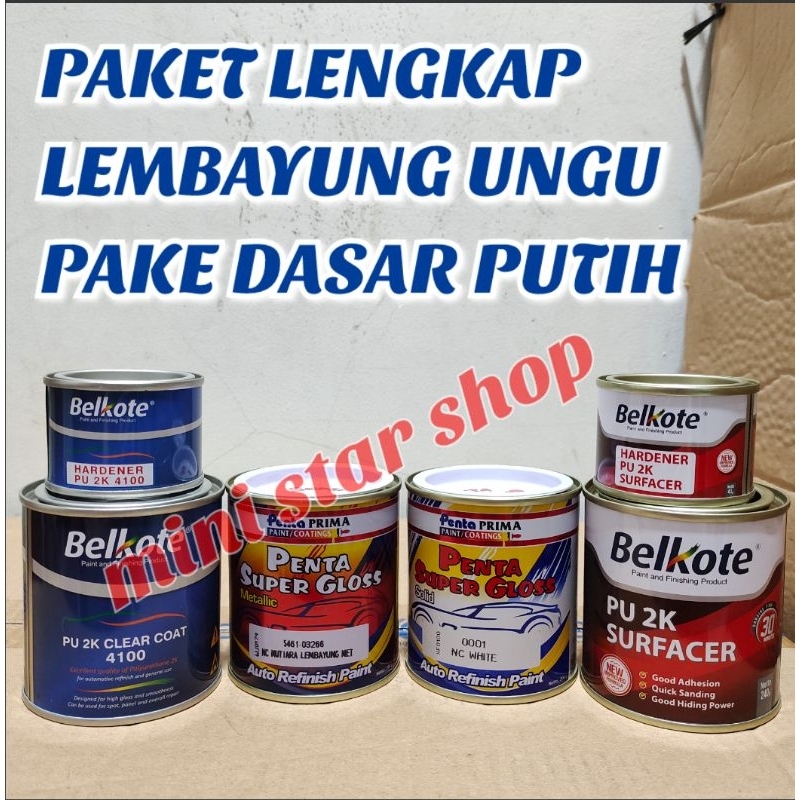 PAKET LENGKAP CAT PENTA SUPER GLOSS LEMBAYUNG UNGU / VIOLET CAT DUCO ,CAT MOBIL,MOTOR