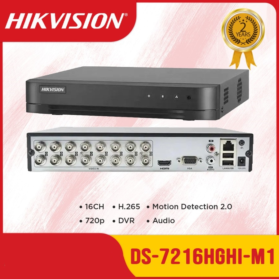 DS-7216HGHI-M1 DVR HIKVISION 16 CHANNEL ACUSENSE SUPPORT AUDIO - BERRYTAPE