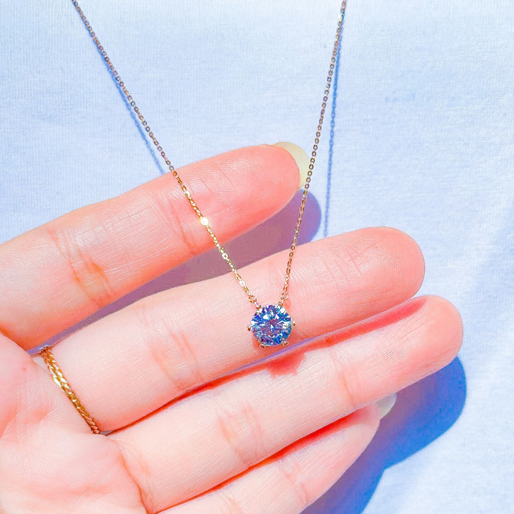 Kalung set anak dan dewasa emas asli kadar 70 75 16k 17k solitaire amero diamond look whitegold lion