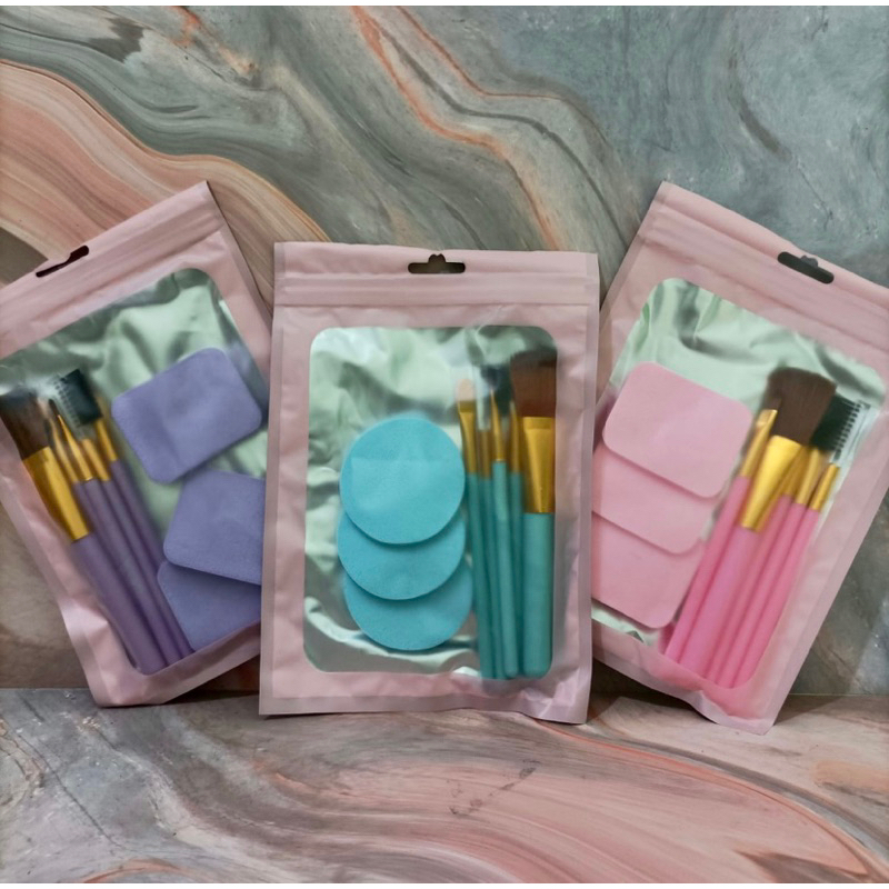 Kuas/Brush Makeup Set + Spon Bedak