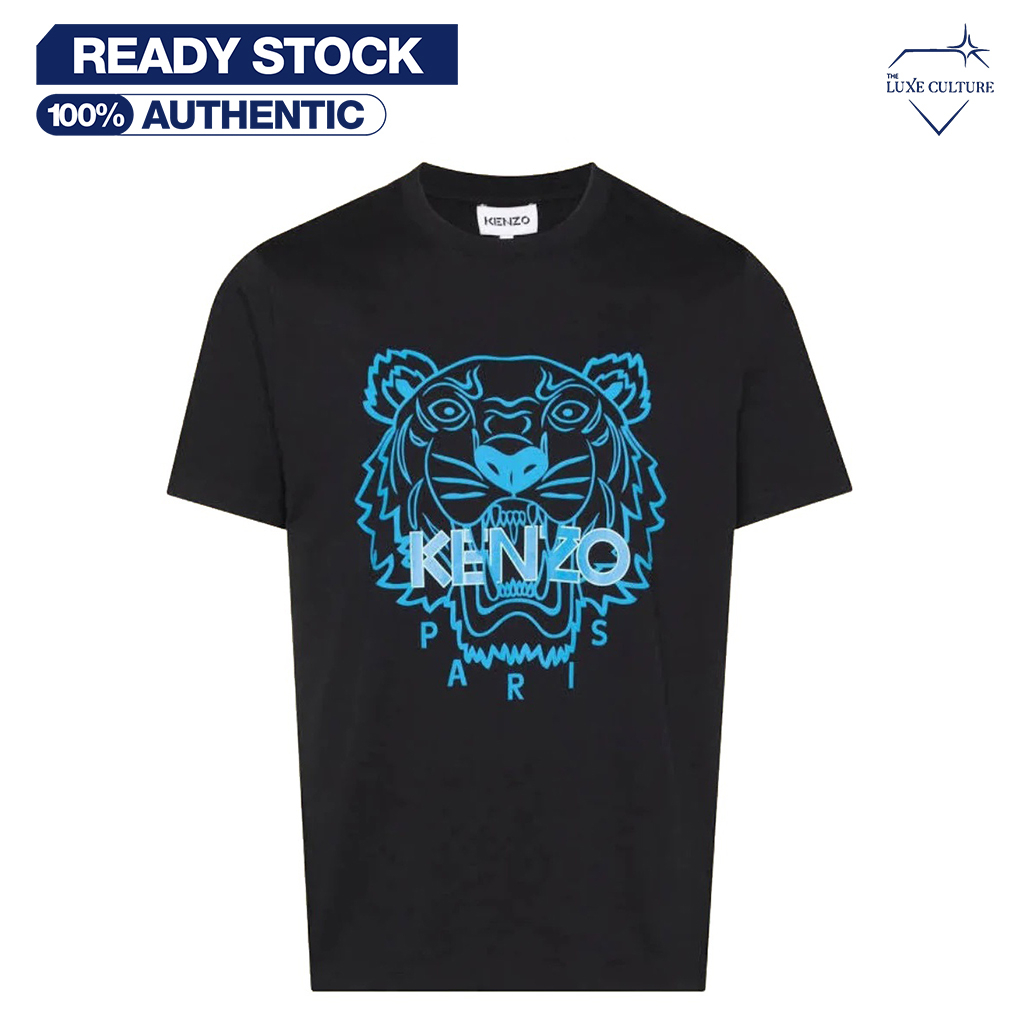 Kenzo Tiger Full Blue Black / Kaos Branded Original