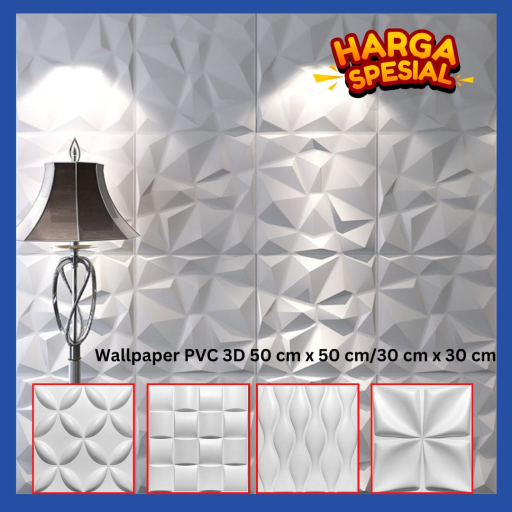 WALL PANEL 3D PVC - PVC WALL PANEL Background 3d dinding wallpaper sticker dekorasi dinding