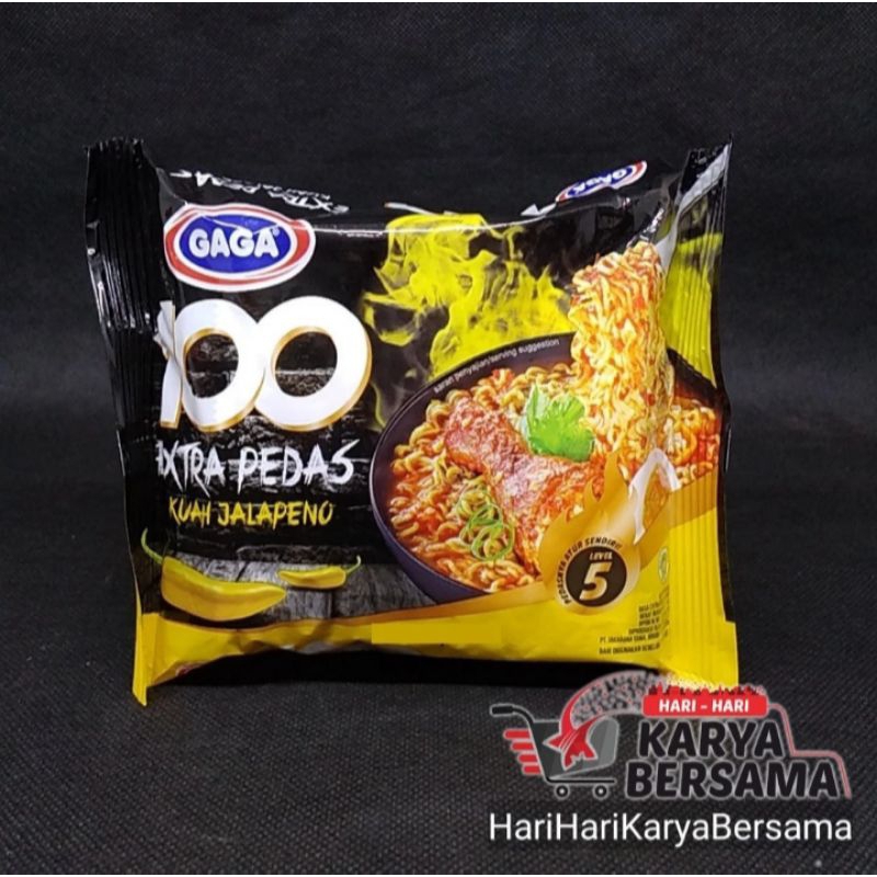 

Gaga Mie 100 Extra Pedas Kuah Jalapeno Level 5 75 gr