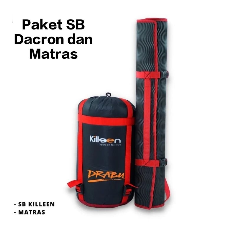 Paket Hemat Pendaki Sleeping Bag Mummy Dacron dan Matras Spoon Camping