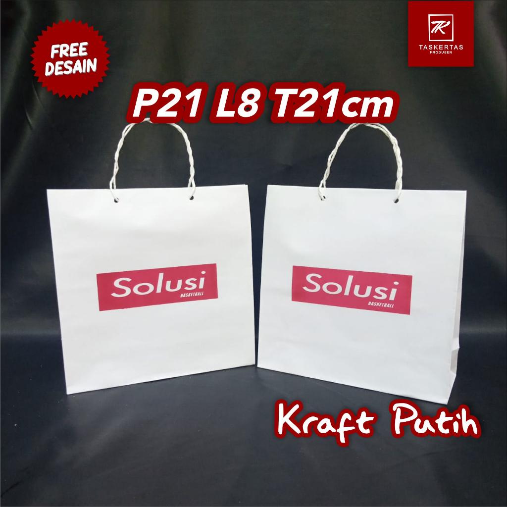 

Paper Bag Tas Kertas Kraft Putih Dengan Sablon Free Desain