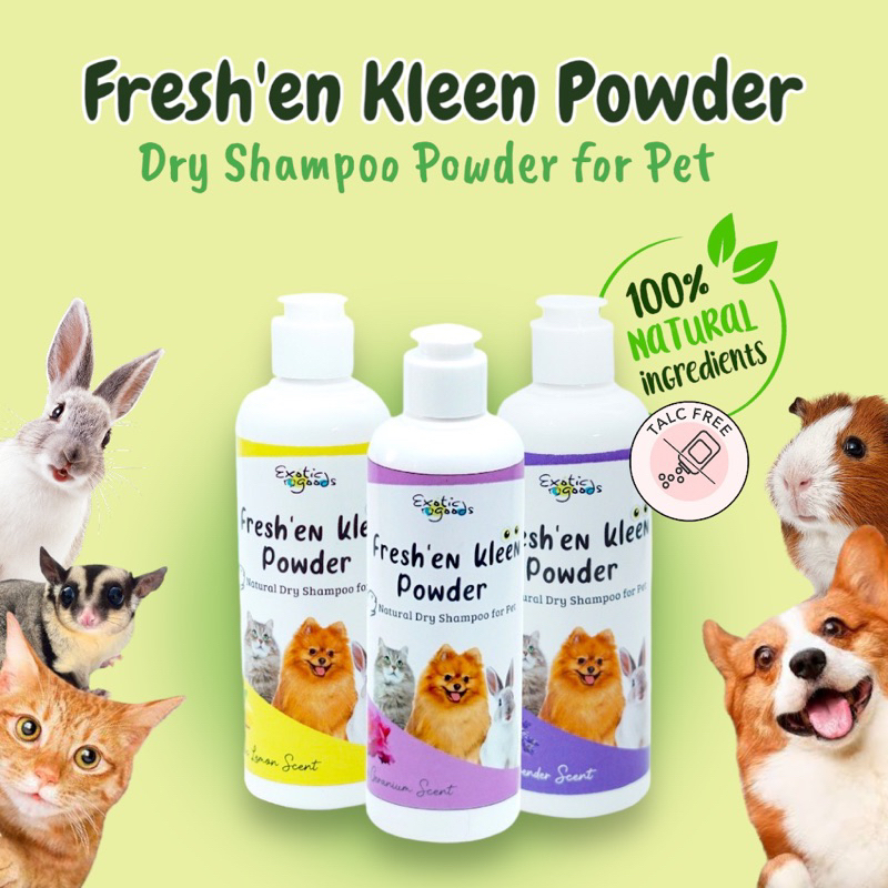 FRESHEN KLEEN 150g DRY SHAMPOO POWDER ANJING SHAMPOO KERING KUCING DRY SHAMPOO KELINCI SAMPO KERING