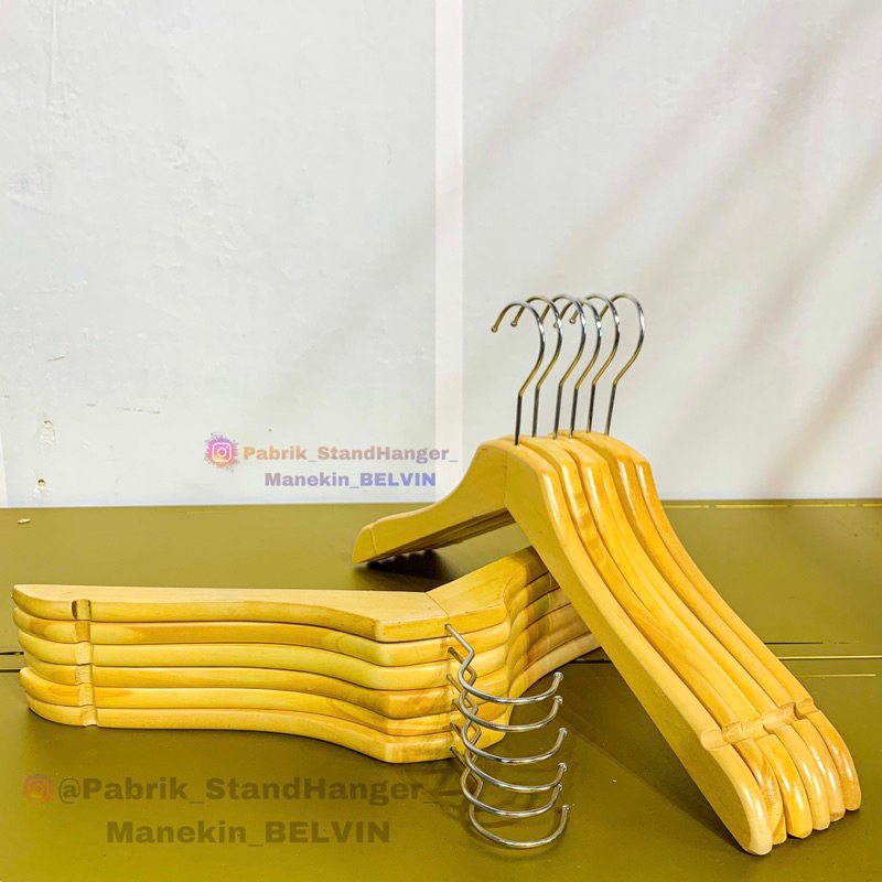 HANGER KAYU HARGA PER LUSIN HANGER KAYU DEWASA 1 LUSIN GANTUNGAN BAJU BAHAN KAYU GANTUNGAN KAYU
