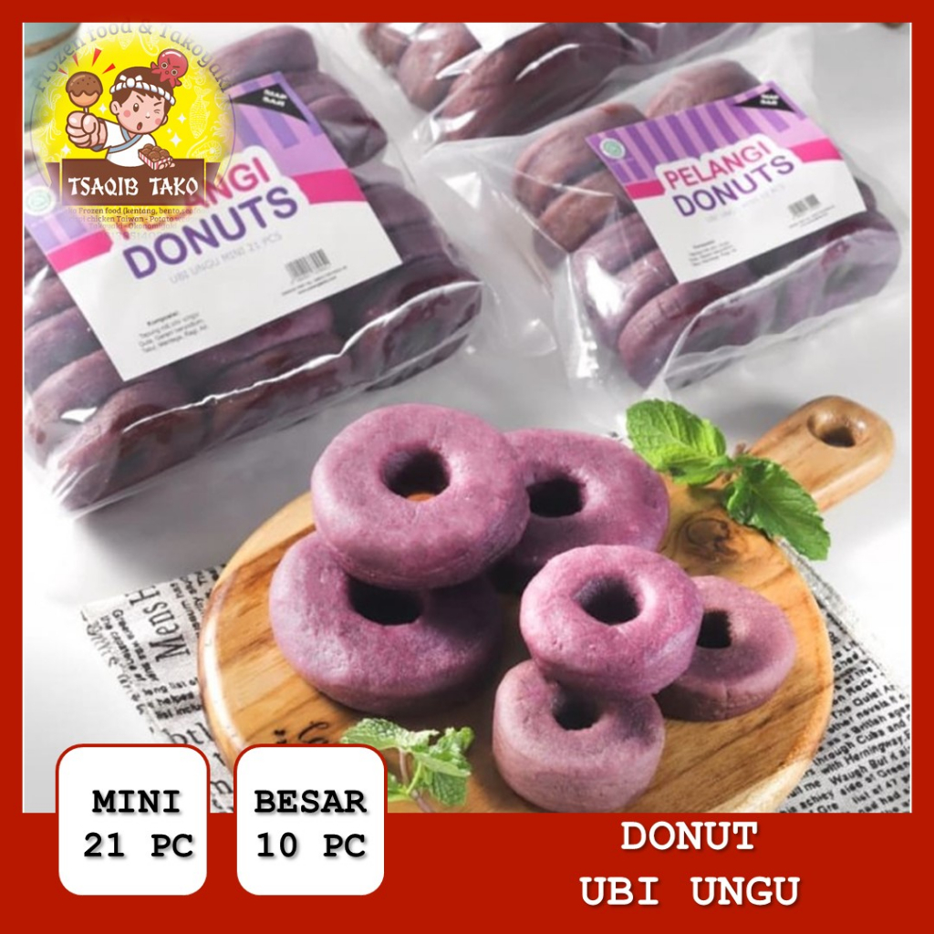 

PROMO Donut Ubi Ungu Besar Donut Pelangi Isi 10