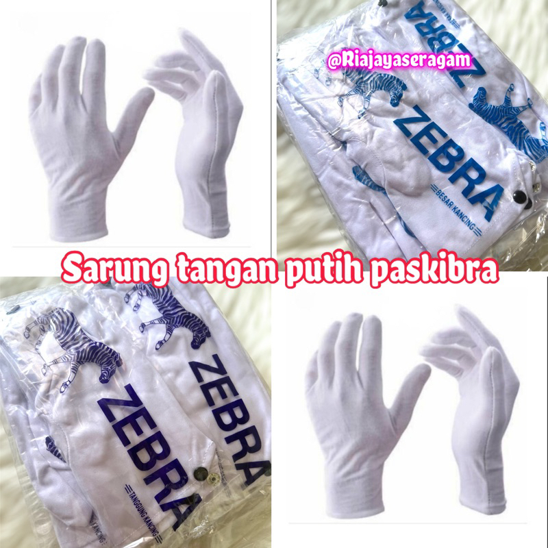 Sarung Tangan Paskibra / Upacara Kain Putih Anak Dan Dewasa