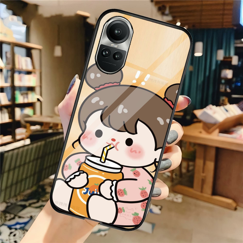 (U 305)  Softcase Kaca Oppo Reno 10 5g Reno 10 Pro Plus 5g  - Casing Hp Oppo Reno 10 5g Reno 10 Pro 