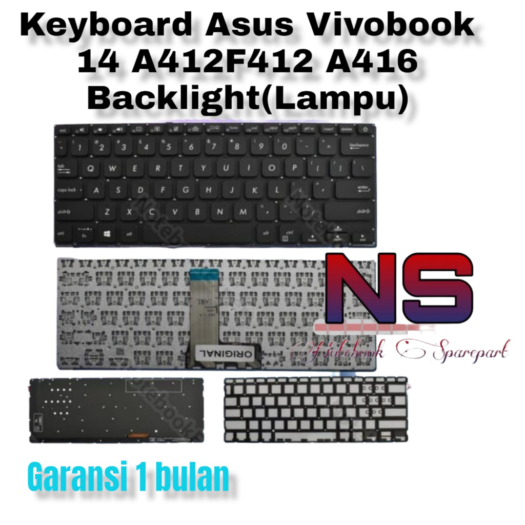 Keyboard Asus A412 A412DA A412F A412FL A412U A412D A412DA A412UA X412 F412 M412 Backlight / Lampu