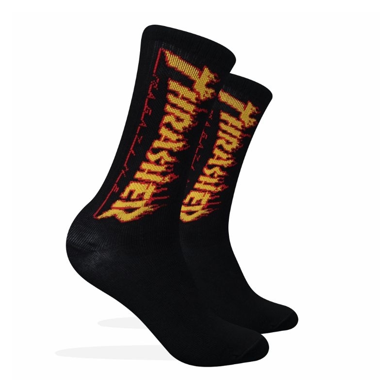 KAOS KAKI SKATE THRASHER HITAM