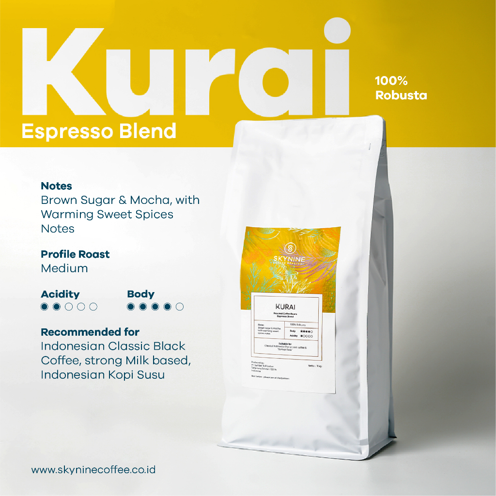 

BIJI KOPI ROBUSTA KURAI BLEND ESPRESSO 1KG