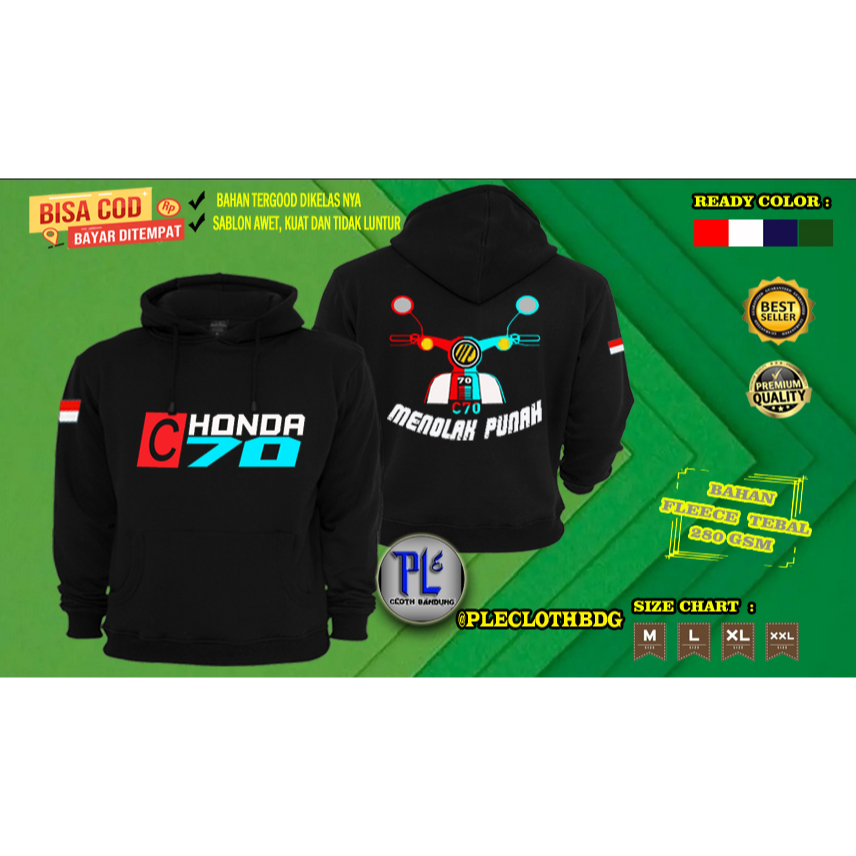 JAKET PRIA WANITA JAKET MOTOR HONDA C70 CLASSIK JAKET BAGUS SWEATER C70 HONDA CLASSIK JADUL JAKET MU