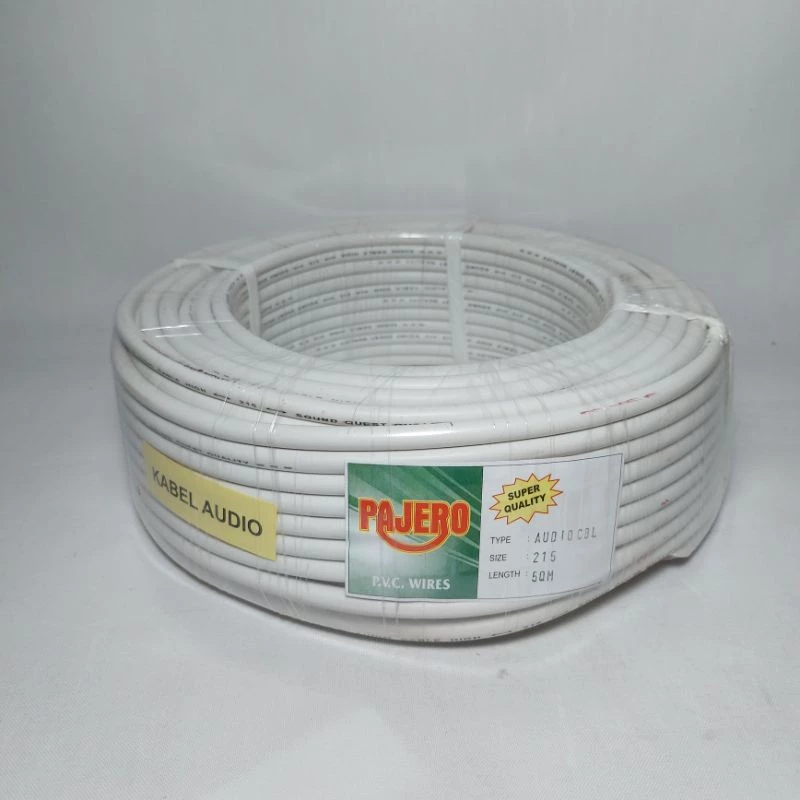 Kabel 2x1.5 mm PER METER Kabel Audio Serabut Isi 2 PUTIH
