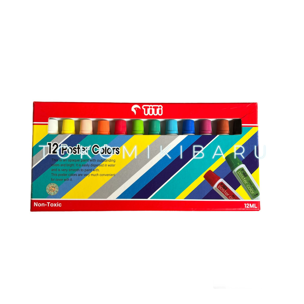 

Cat Poster 12 Warna TITI 12 ml/Poster Colour NON TOXIC/Cat Air Lukisan