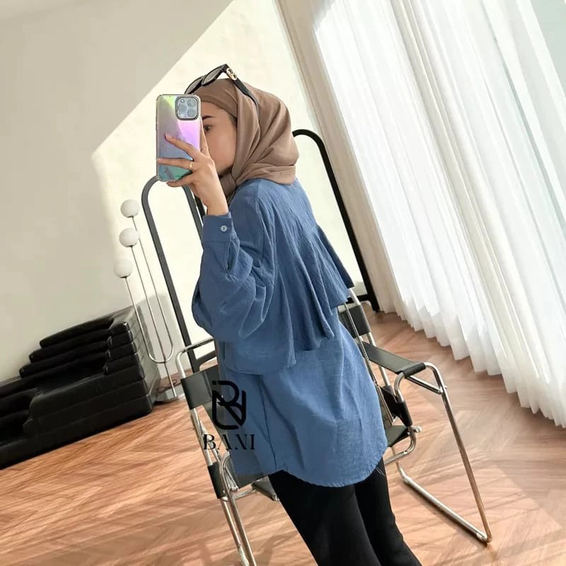 Bdg.Grosir AGHISA KEMEJA BACK LAYER POLOLINEN- KEMEJA BLOUSE WANITA