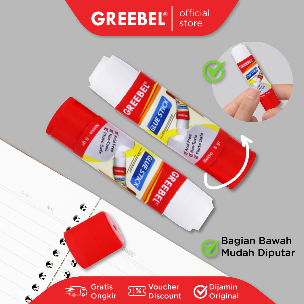 

Lem Stik Glue Stick Kertas Greebel Putar Alat Tulis ATK Perekat