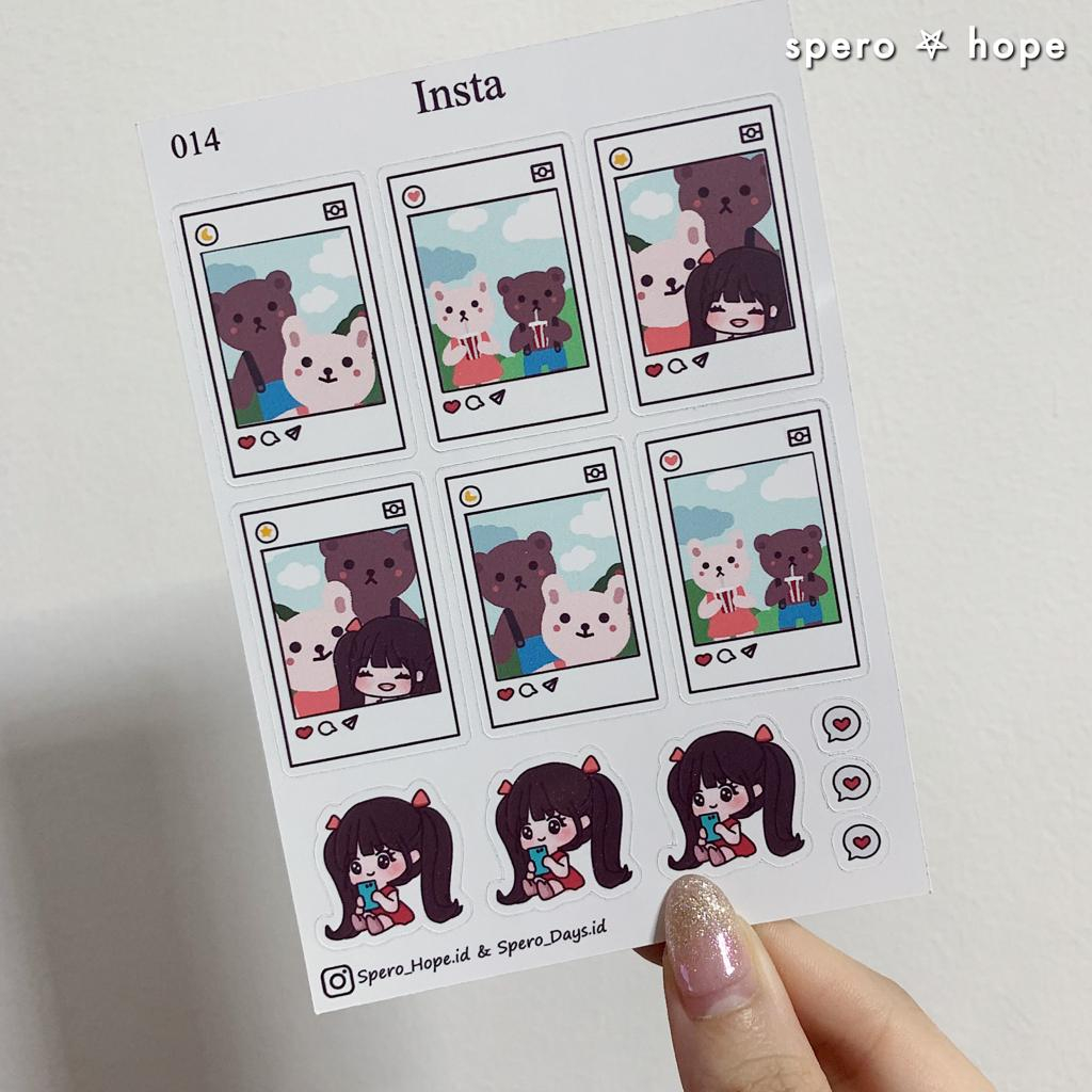 

SPEROHOPE - #014 - 015 Cute Aesthetic Sticker Sheet Insta & Polaroid DIY Diary Sticker Jurnal BUJO Planner Deco Stiker Hias