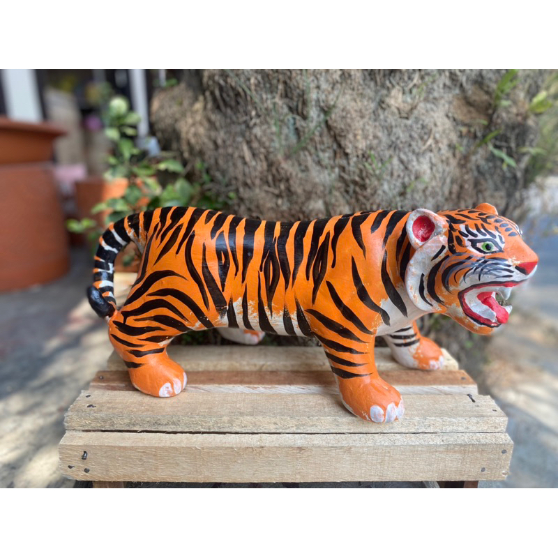 celengan harimau besar gerabah tanah liat