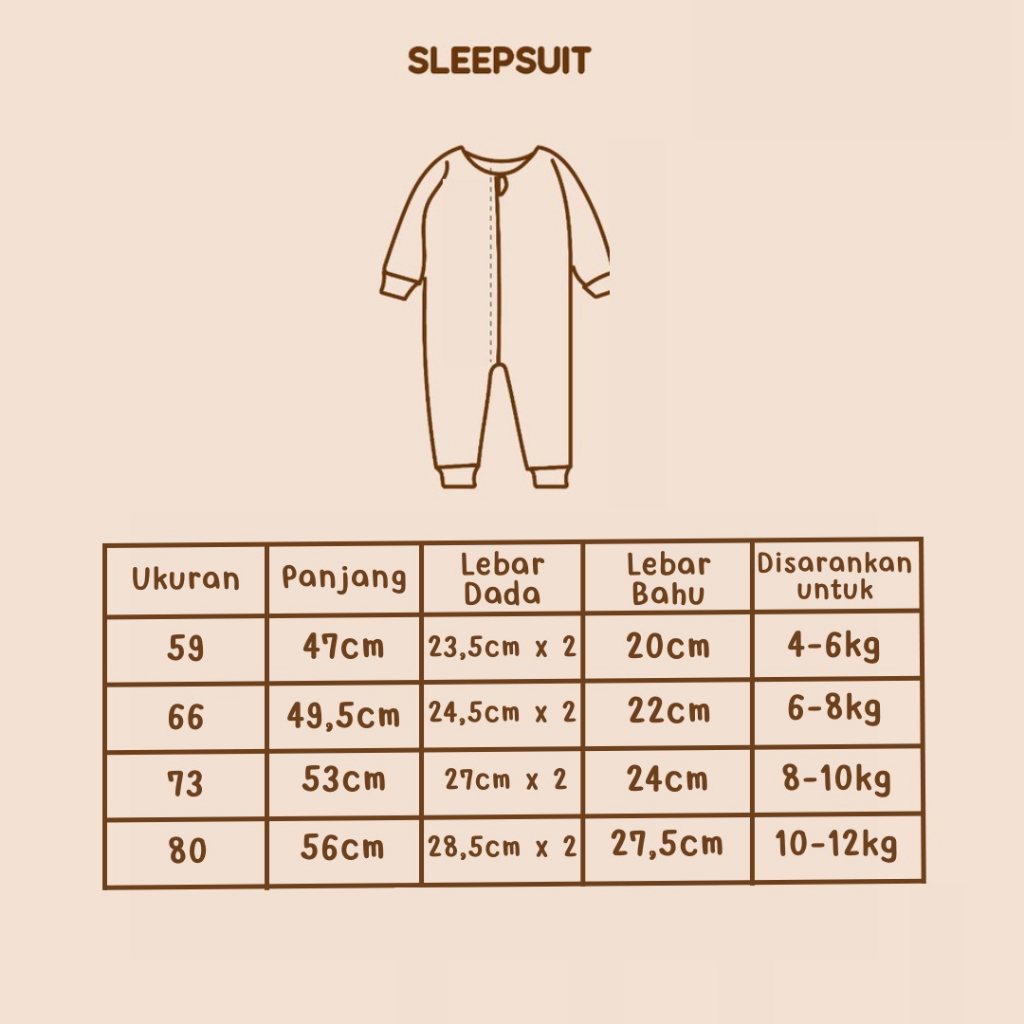 Sleepsuit Bayi Premium Tebal