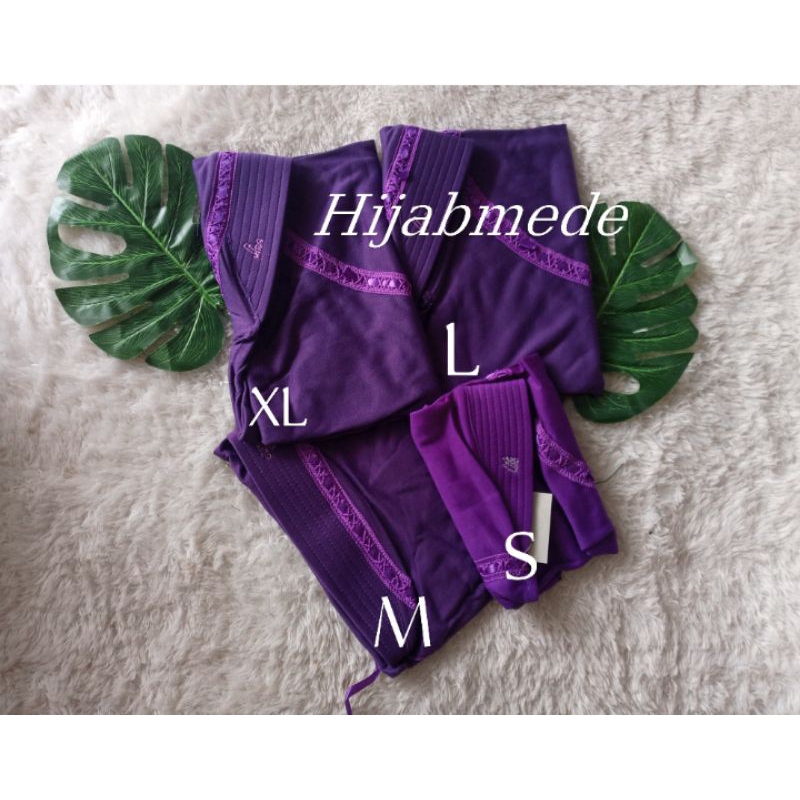 Jilbab Sekolah Anak Ungu Tua Serut Pita Paud TK SD SMP SMA