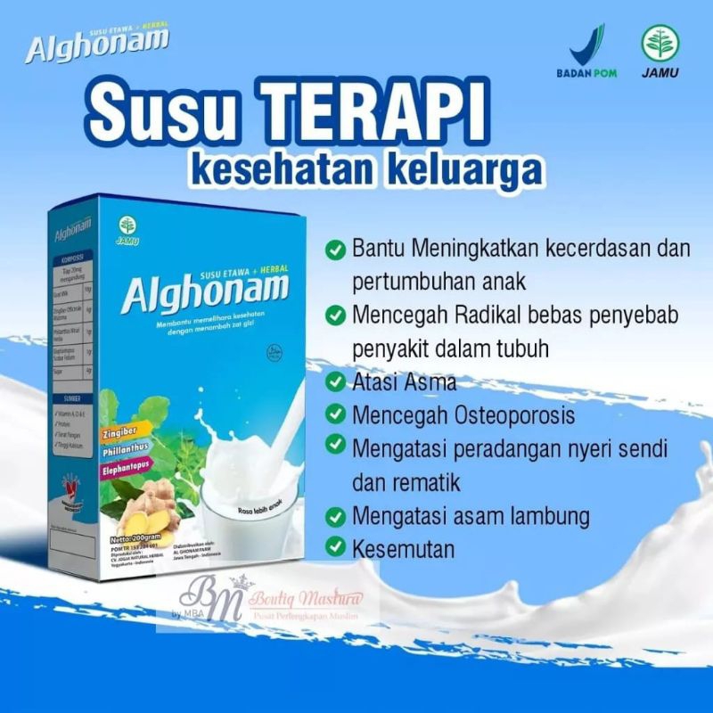 

Susu Kambing Etawa Terapi Kesehatan Keluarga Alghonam 200 gram