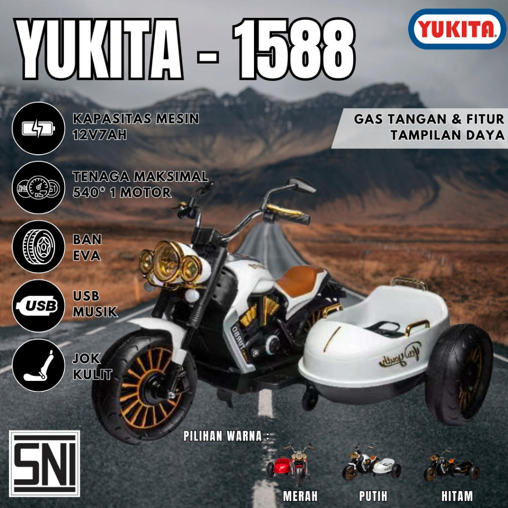 MAINAN MAENAN ANAK MOTOR AKI 1588 HARLEY