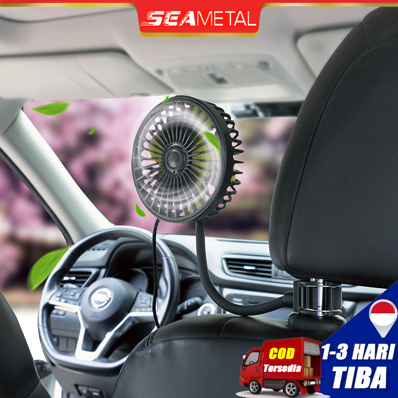 SEAMETAL Kipas Angin Mobil USB Fan Kipas Angin Kecil Mobil Fan 12V 24V Universial Car Fan Mobil Inte