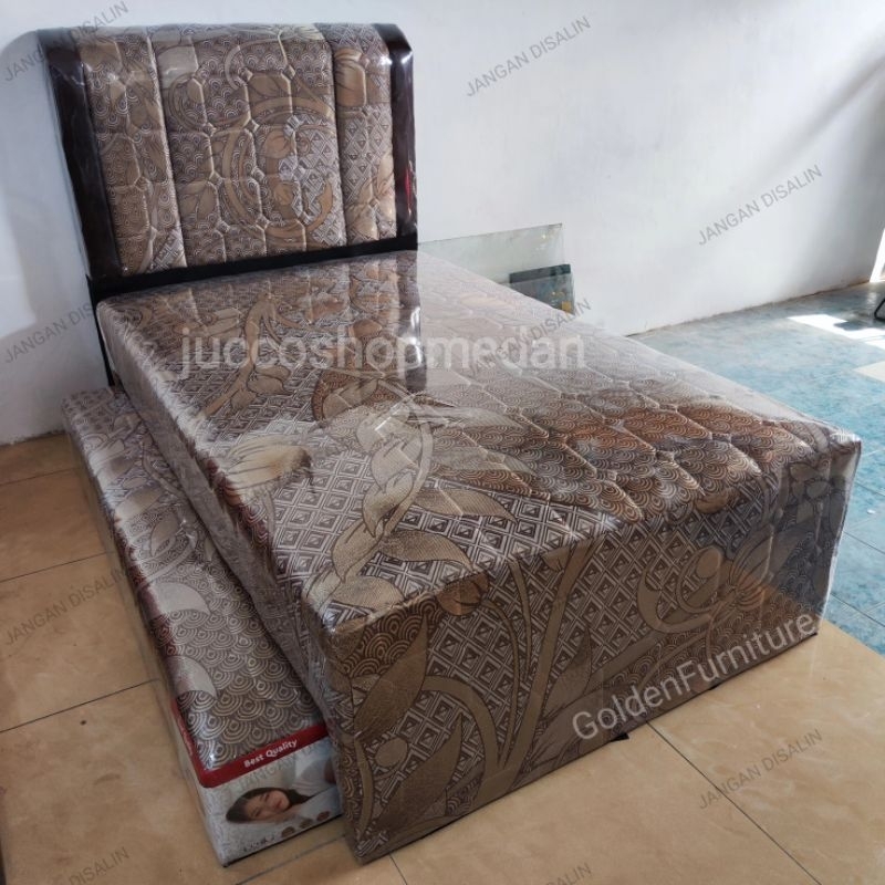 Bed Dorong Anak 2 in 1 - Bed Dorong Murah 120x200 - Springbed Anak Fullset - Medan