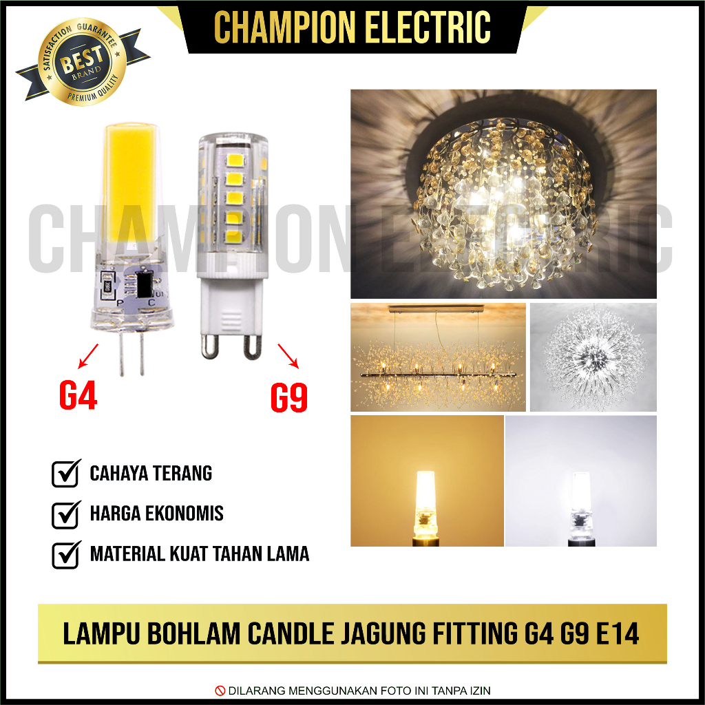 Lampu LED Fitting G4 G9 E14 Bohlam Candle Jagung Hias