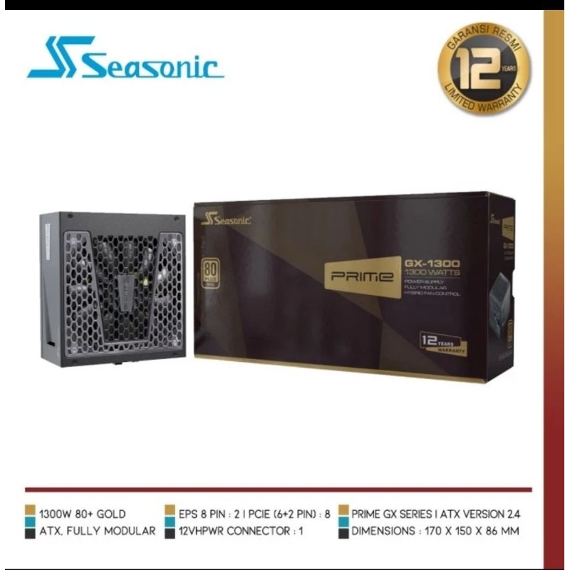 SEASONIC Prime GX 1300 PSU 1300W 80+ GoldFully Modular/PSU second