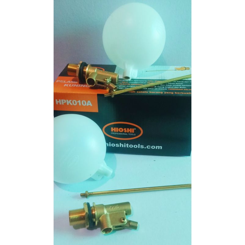 KRAN BOLA PELAMPUNG KUNINGAN 1/2" HIOSHI FULL KUNINGAN