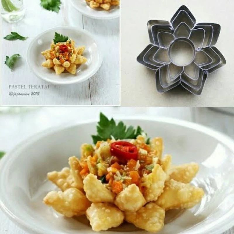 Cetakan Cutter Pastel Teratai-Pie Bunga