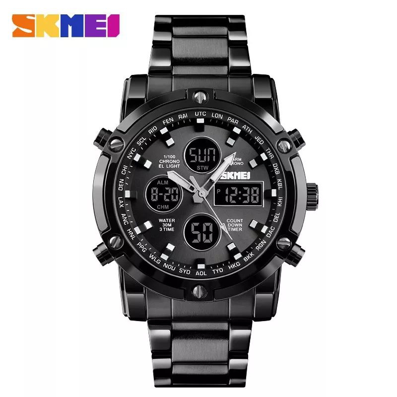 JAM TANGAN SKMEI 1389 ORIGINAL/STAINLESS STEEL/TAHAN AIR 3ATM