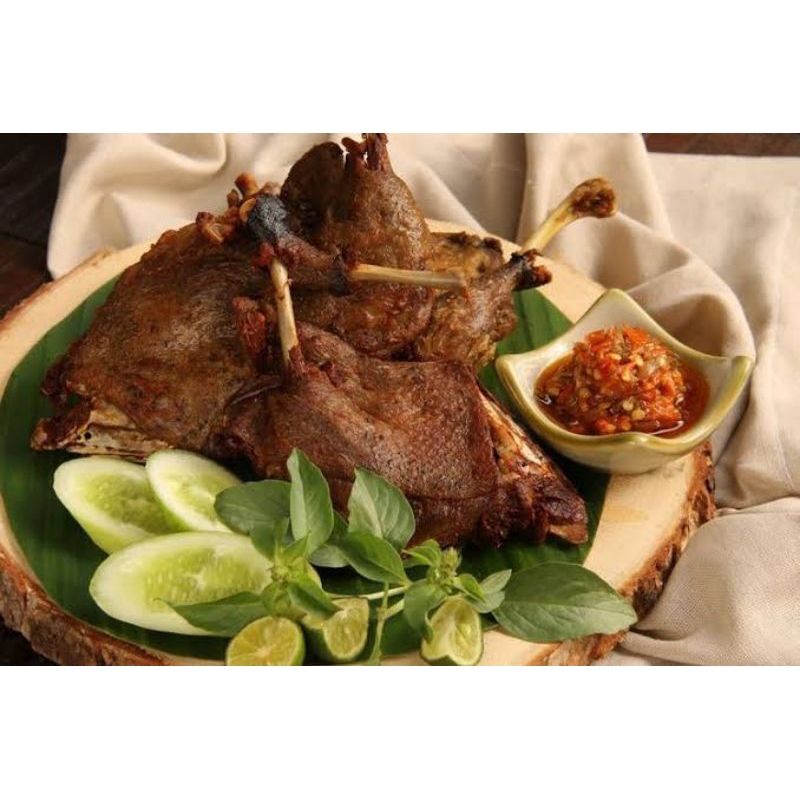 

bebek goreng bumbu kuning ungkep siap saji halal tidak alot