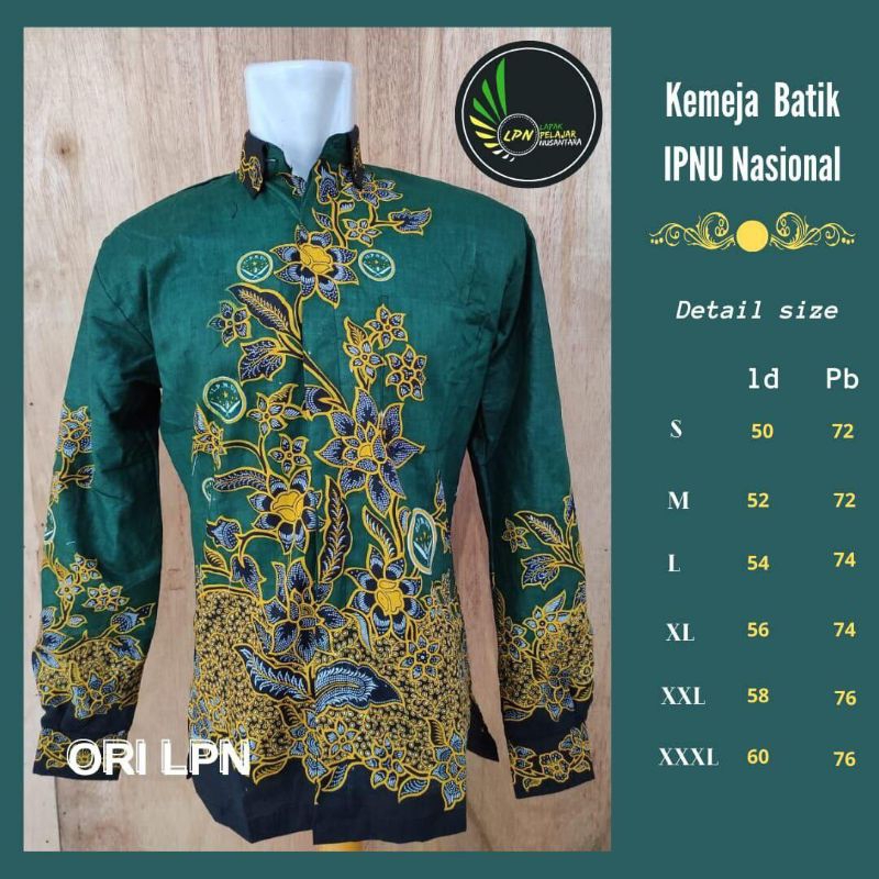 Kemeja IPPNU nasional pria terbaru full furing batik IPPNU pria seragam IPPNU pria nasional kemeja b