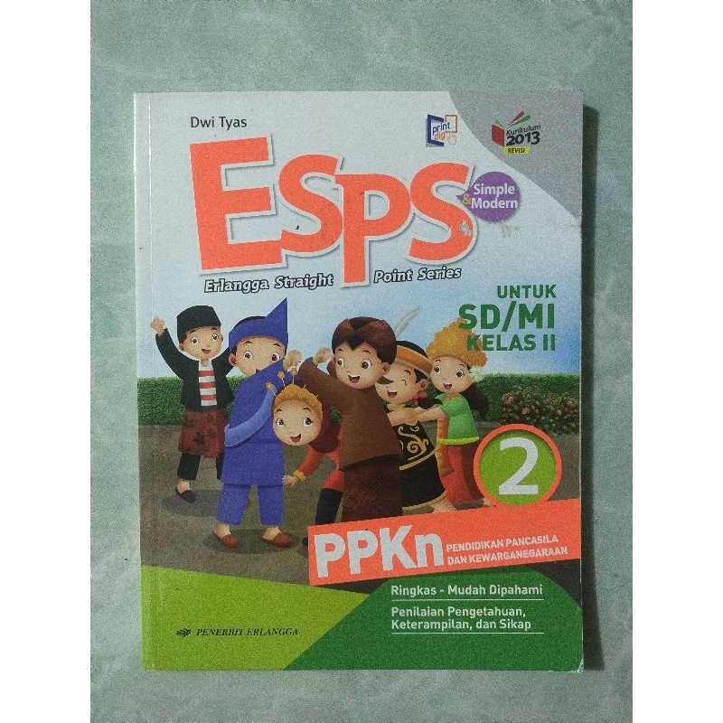 Buku bekas original ESPS PPKn 2 untuk SD/MI kelas II revisi by Erlangga