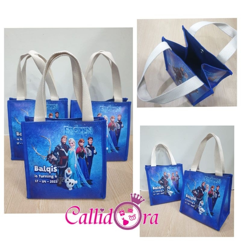 goodie bag ulang tahun/tote bag print custom/souvenir tas tenteng  custom/kantor/aqiqah/khitanan/tas