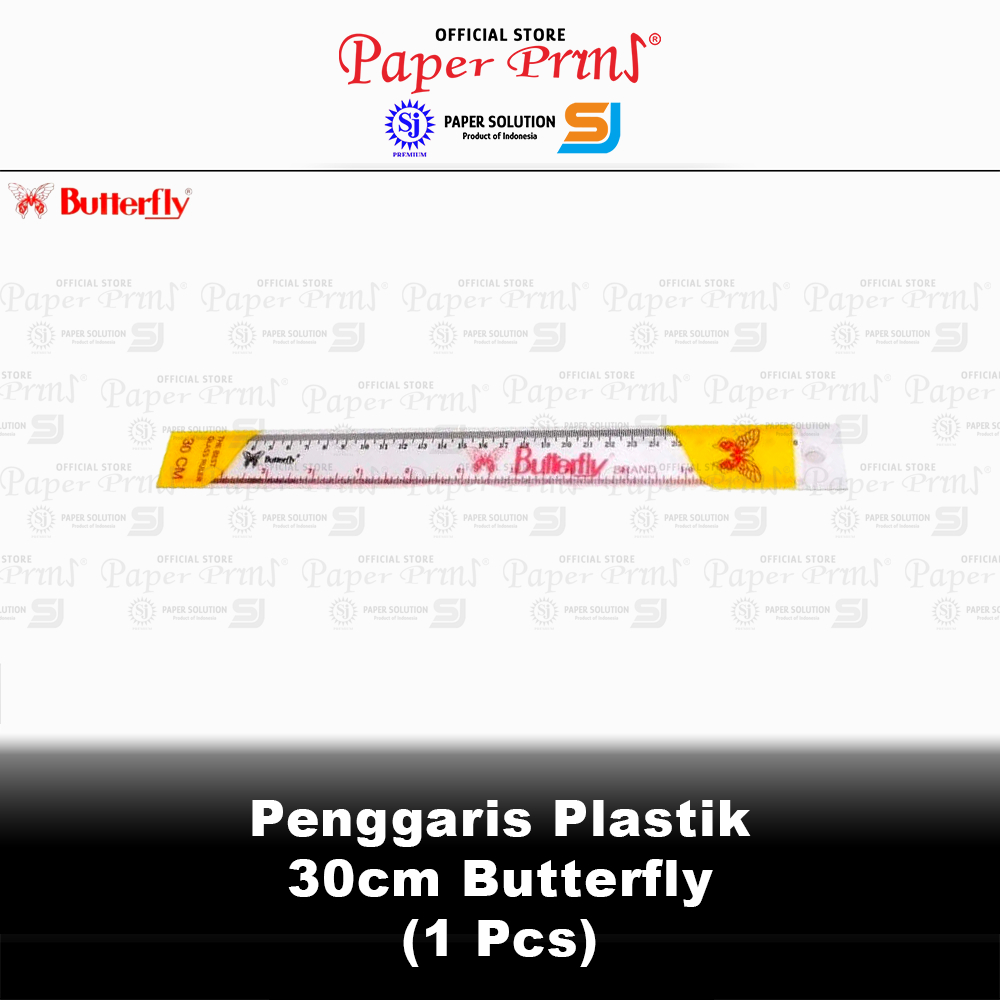 

Penggaris Ruler Plastik Mika 30cm Butterfly