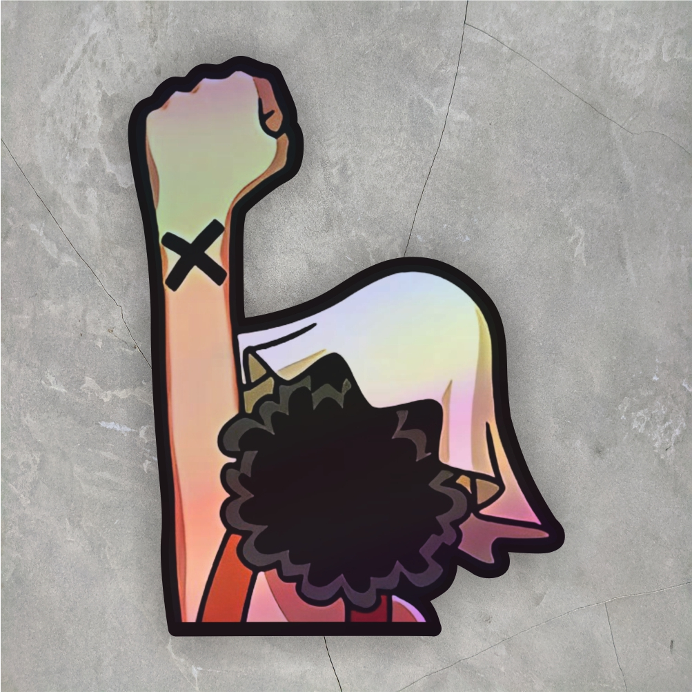 

Sticker Anime Hologram Usop Peeker ukuran 7 cm One piece sticker case hp dll