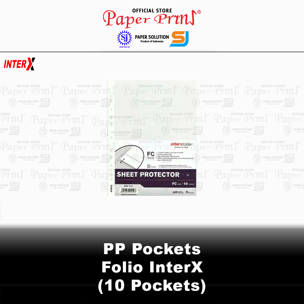 

PP Pocket Plastik Sheet Protector Folio InterX