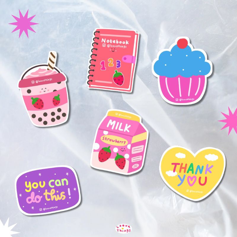 

Stiker journal mini die cut sticker kecil imut eceran thankyou scrapbook jurnal diary HP laptop kawaii bujo deco estetik aestetic cute random colorful korean stiker freebies 1 pcs murah quote satuan dekorasi terima kasih edisi islam planner boba milk